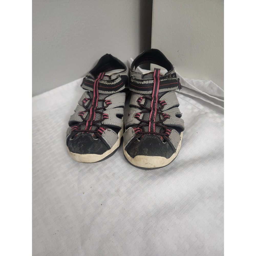 Wonder Nation Boys Grey Black Pink Closed Toe Fisherman Sandals Size 5